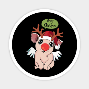 Christmas sweater pig and reindeer Magnet